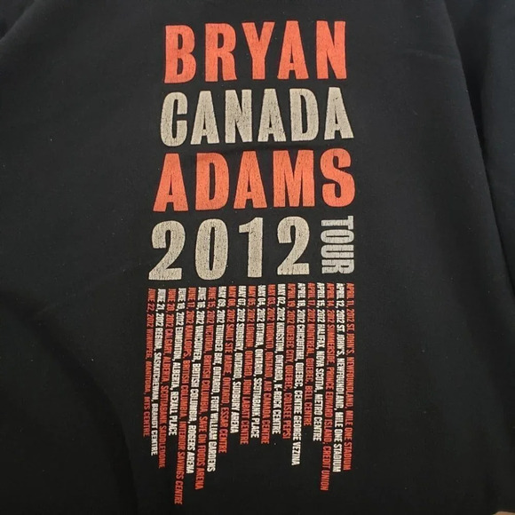 Bryan Adams  Concert Tour T Shirt 2012 Mens L - Picture 3 of 5